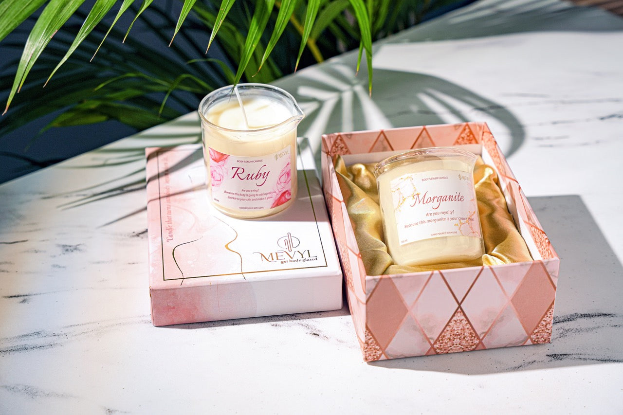 The Perfect Set - Ruby & Morganite Body Serum Candles